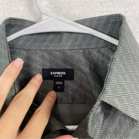 Express Slim Grey collared Button down size S - Picture 3 of 6